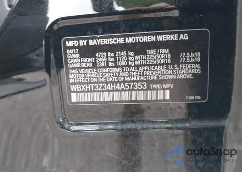 2017 BMW X1 xDrive28I z USA, uszkodzony, nr VIN WBXHT3Z34H4A57353